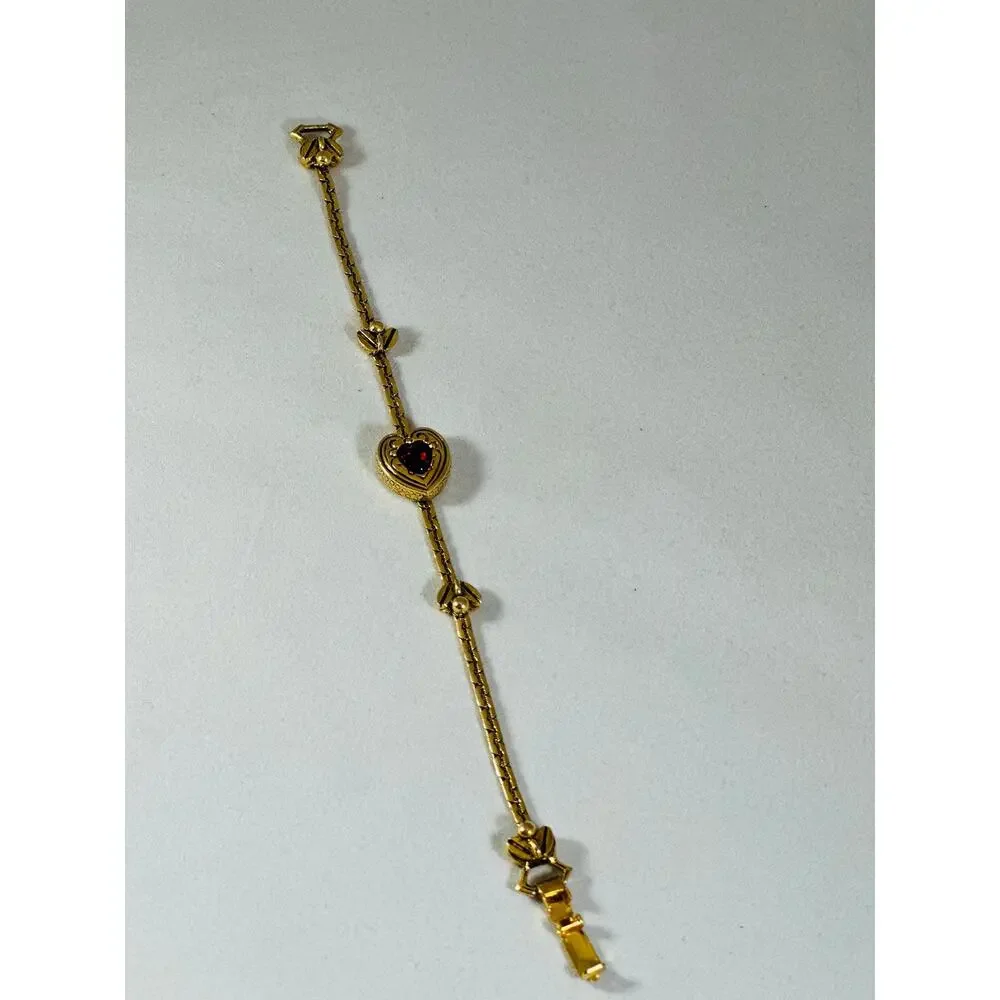Vintage Goldette Heart Bracelet 7